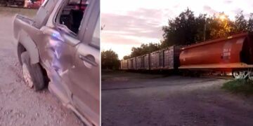 Un tren embistió a una camioneta y dejó como saldo una mujer herida