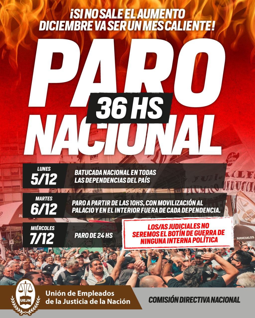 Los judiciales federales paran por 36 horas en reclamo de un aumento salarial