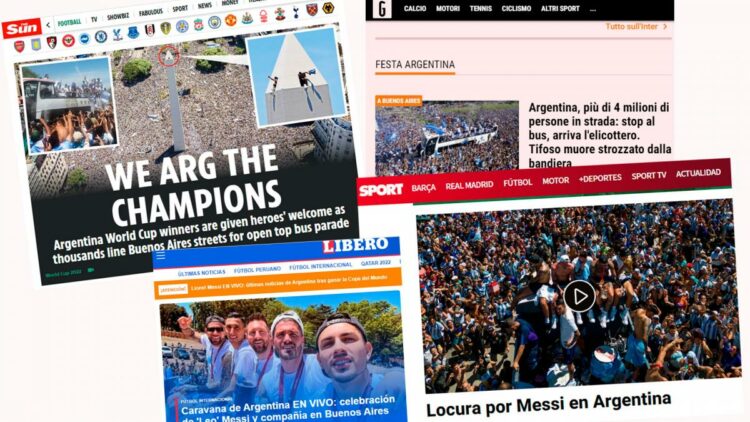 "Fiesta, locura y delirio": así reflejaron los portales del mundo un nuevo festejo argentino