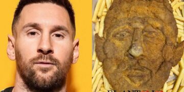 Un restaurante se fue de mambo e hizo una milanesa con la cara de Messi