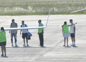 Messi llegó a Rosario junto a Di María y Dybala