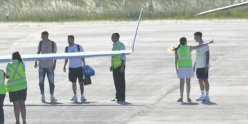 Messi llegó a Rosario junto a Di María y Dybala