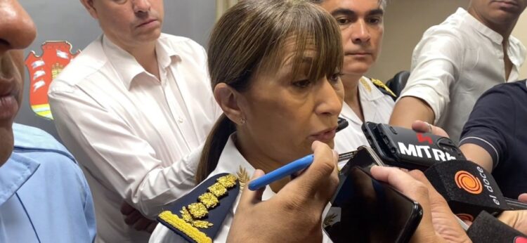 Belletti, en conferencia de prensa por el caso (foto, gentileza de Ignacio Cadario).