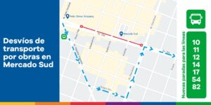Por 40 días, habrá un corte de tránsito y desvíos en la zona del Mercado Sud