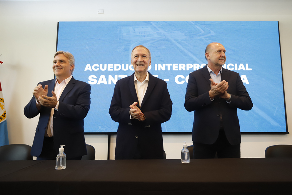Schiaretti y Perotti abrieron la licitación del acueducto interprovincial: “Es posible unir para enfrentar desafíos importantes”