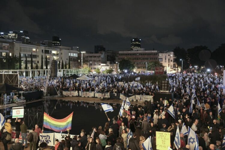 Más de 80.000 personas marcharon en Tel Aviv en contra de la reforma.