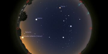 Un mapa del cielo nocturno para identificar objetos celestes