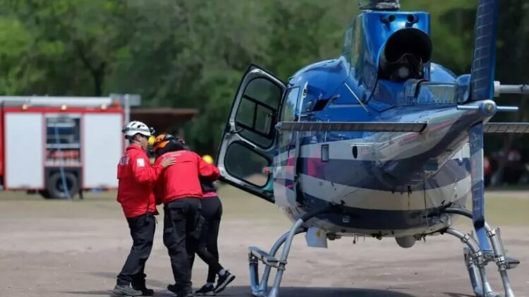 Con helicóptero de por medio, socorrieron a un trabajador que se descompensó en el Cerro Champaquí