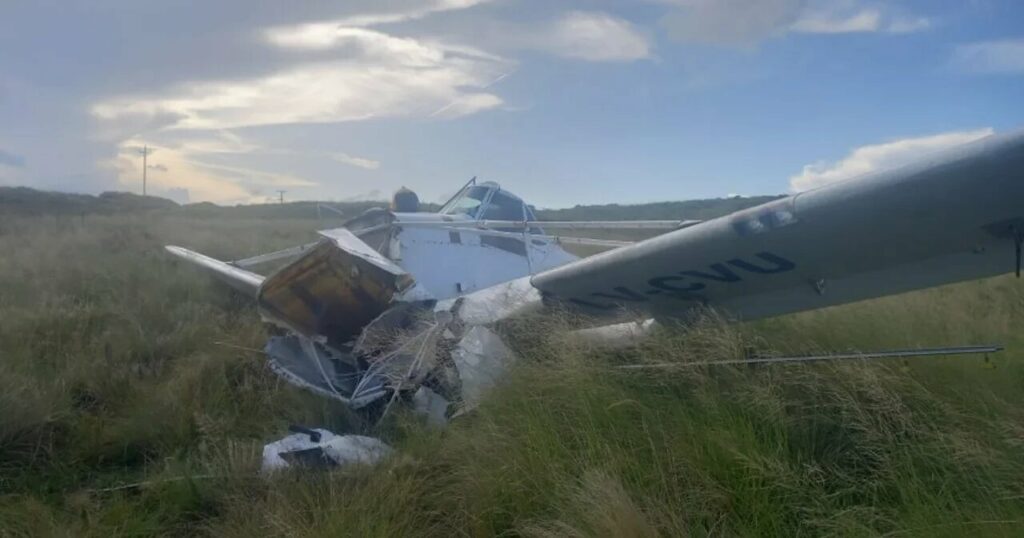 Se estrelló una avioneta en Achiras y el piloto se salvó de milagro