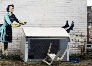Banksy y un nuevo grafiti en el día de San Valentín