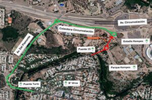 Por obras en líneas de media tensión, interrumpen el acceso entre Colectora de Circunvalación y Puente 15