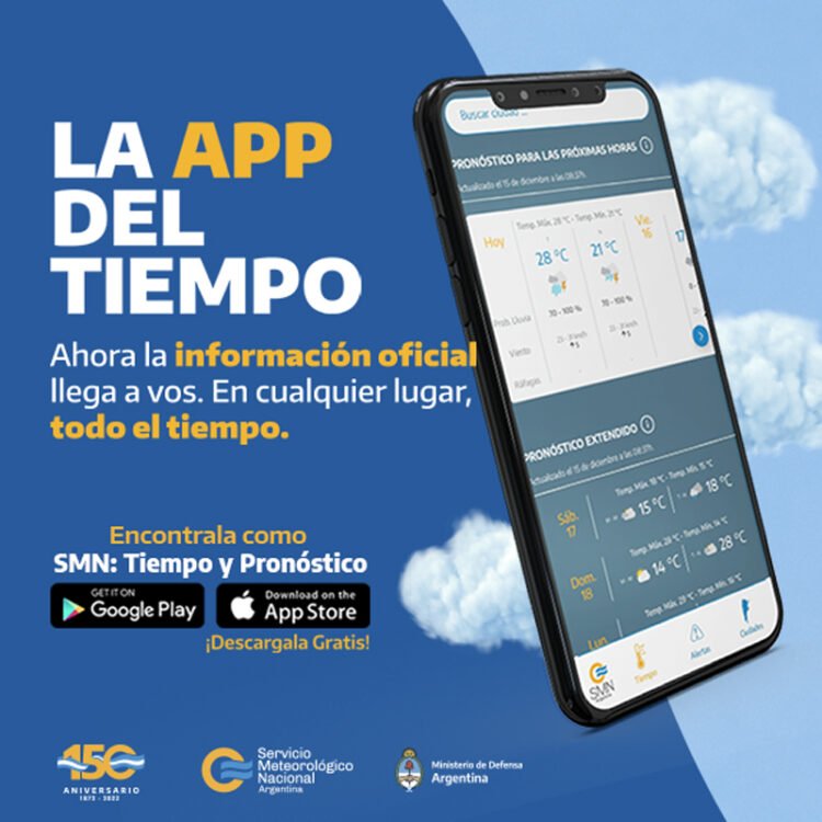 Se lanzó una app sobre el estado del tiempo con avisos a corto plazo y alertas tempranas