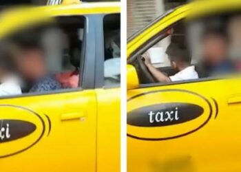 Pidió disculpas el taxista que manejaba con su hijo a upa