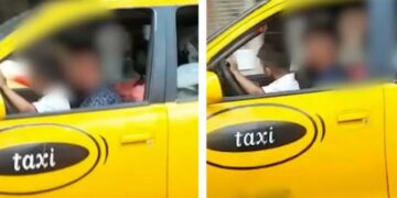 Pidió disculpas el taxista que manejaba con su hijo a upa
