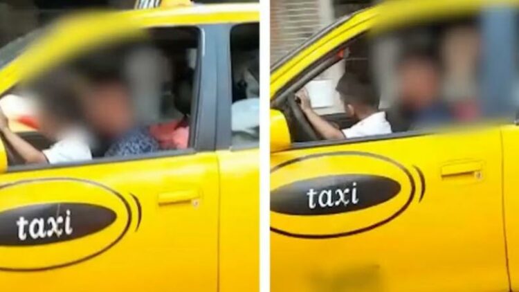 Pidió disculpas el taxista que manejaba con su hijo a upa