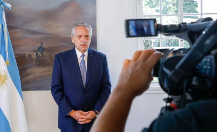 El presidente Fernández en el video filmado en Olivos.