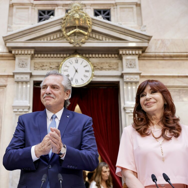 Fernández y Cristina Kirchner en la reciente apertura legislativa.