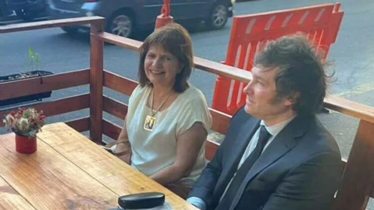 Bullrich y Milei durante un encuentro mantenido el año pasado.