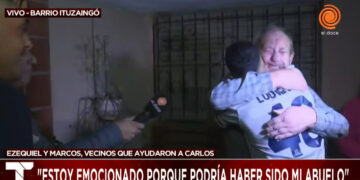 Carlos se reencontró con el joven que recuperó su bicicleta con una «patada voladora»