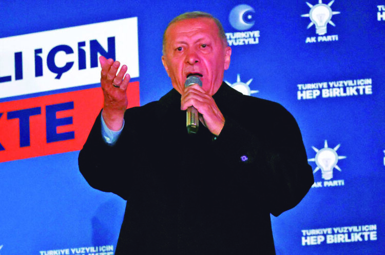 Erdogan en su discurso del domingo, tras conocerse los resultados electorales.