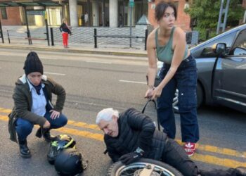 Wanda Nara asistió a un motoquero en un accidente cuando iba a grabar Masterchef