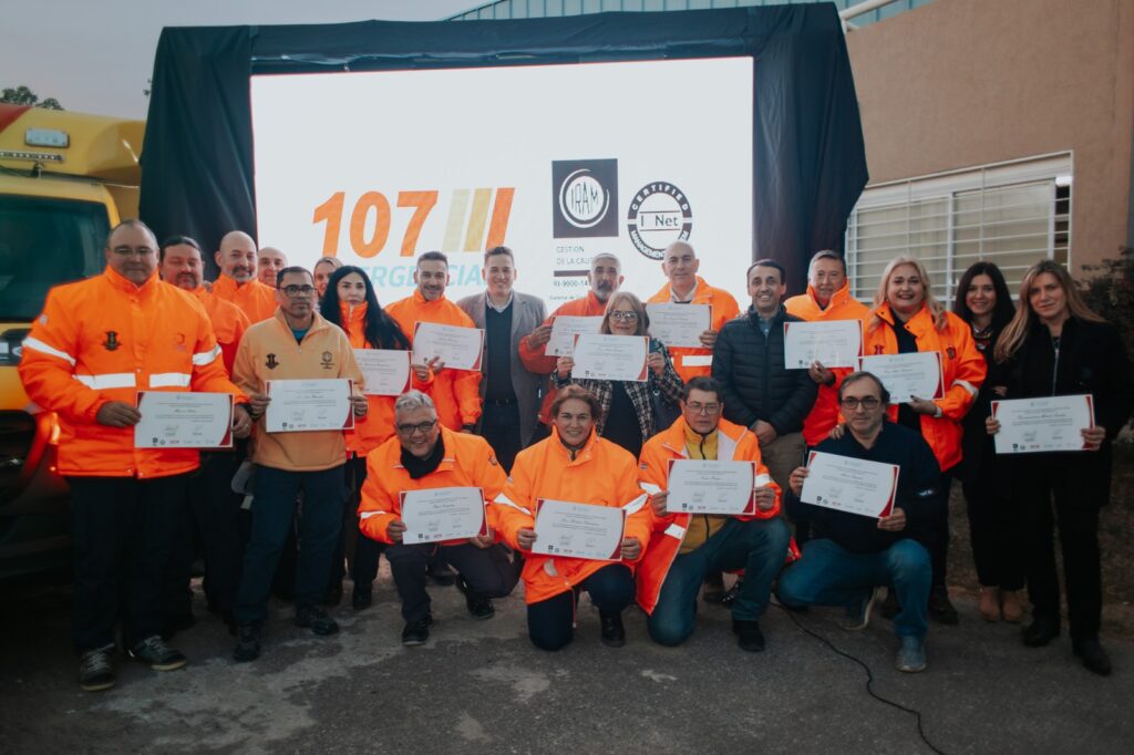 El servicio de emergencias 107 logró una nueva certificación