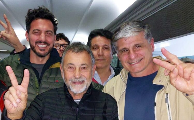 Raúl Cardinali (derecha) junto a Carlos Caserio (centro) y Federico Alesandri (izquierda).