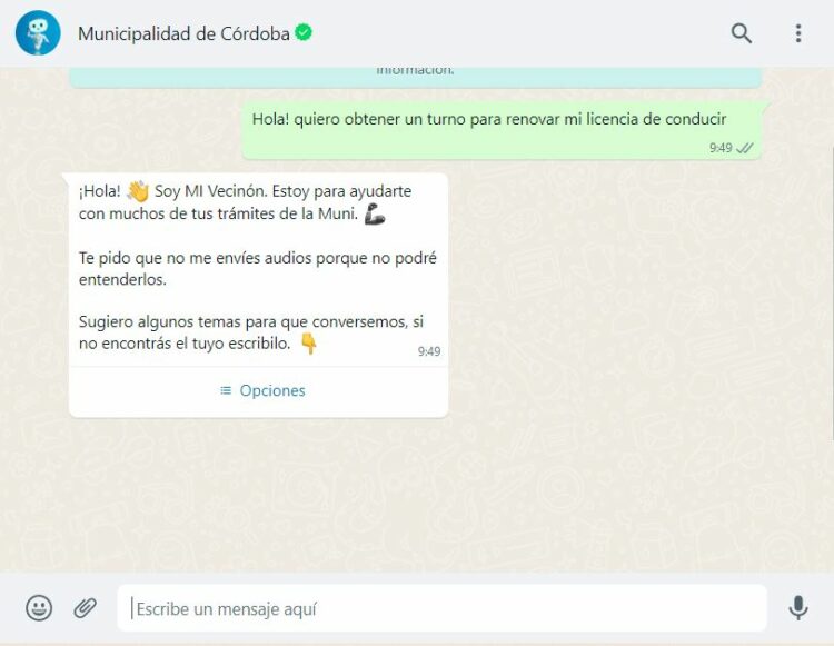 Desde este lunes ya se pueden realizar trámites municipales a través de Whatsapp