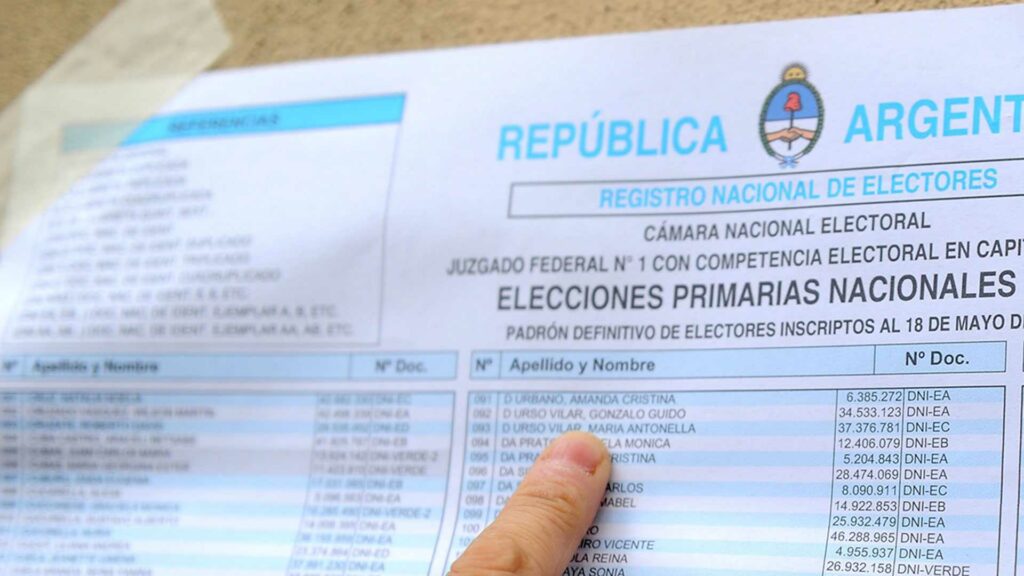 Ya se puede consultar el padrón definitivo para saber dónde hay que votar en las Paso