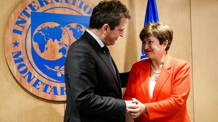 El ministro Massa con la directora gerenta del FMI, Cristalina Georgieva.