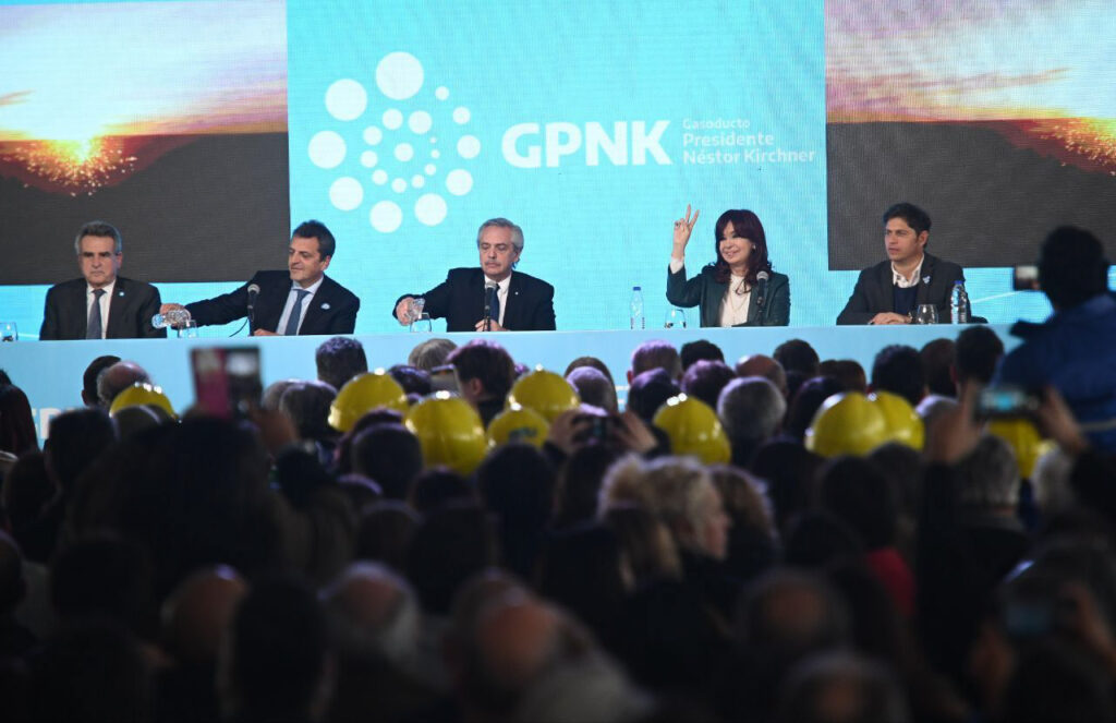 Fernández, Massa y CFK participaron del acto de inauguración del gasoducto Néstor Kirchner