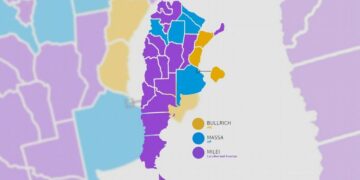 La «ola violeta» de Milei ganó en 16 provincias de 24