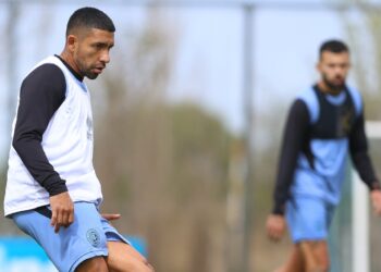 García entrenó con normalidad en Belgrano