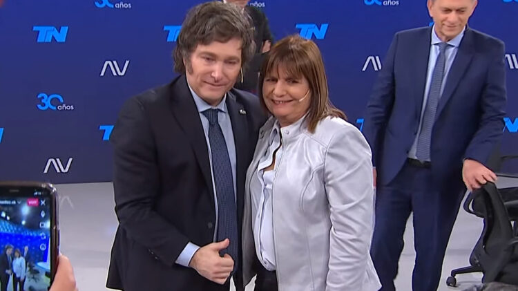 Milei y Bullrich se mostraron por primera vez juntos en los estudios de TN
