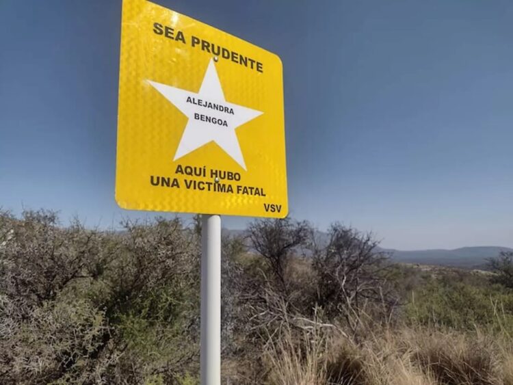 En el lugar del siniestro se instaló una estrella amarilla, símbolo de la prevención.