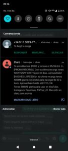 Quisieron estafarla por Whatsapp, pero terminó logrando que el ladrón le cargue saldo en su celular