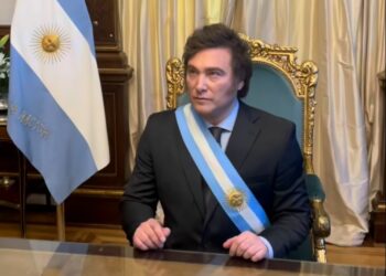 El video del gesto de Milei al sentarse por primera vez en el sillón presidencial recorrió las redes