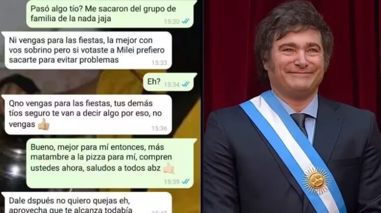 Lo dejaron afuera de la cena de navidad porque votó a Milei