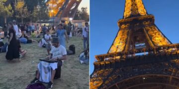 Se pusieron a cantar  “Muchachos” al pie de la Torre Eiffel ante la mirada atónita de los parisinos
