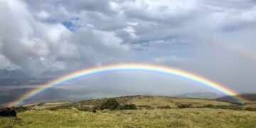Muestran la inesperada forma tiene un arco iris visto desde arriba