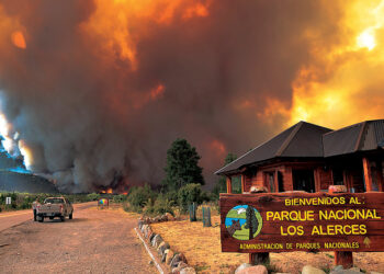 Avanza el incendio forestal en el Parque Nacional Los Alerces y ya arrasó 577 hectáreas