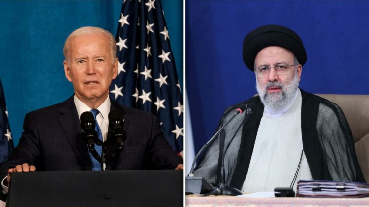 Joe Biden y Ebrahim Raisi, el presidente iraní.