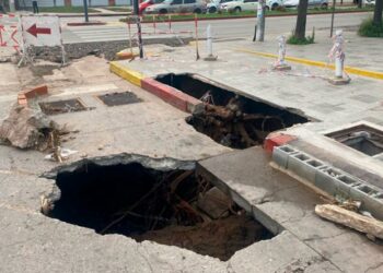 Los nuevos socavones que aparecieron en la ciudad tras las lluvias del fin de semana