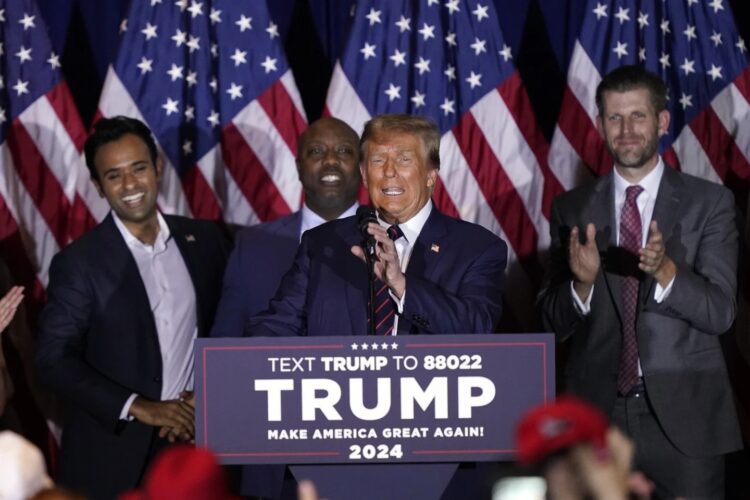 Trump celebra su segunda victoria y ya apunta a las elecciones generales.