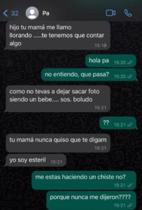 Se enteró de que era adoptado mientras chateaba con su papá por Whatsapp
