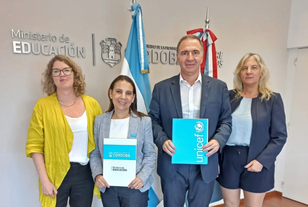 Córdoba y Unicef firmaron un convenio para fortalecer los Derechos de la Infancia