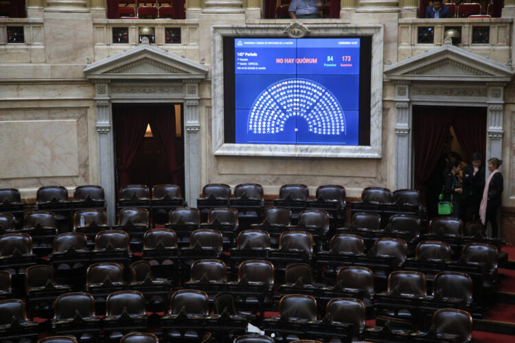 Se cayó la sesión en Diputados pedida por la oposición para tratar la reforma jubilatoria NOTICIAS ARGENTINAS BAIRES,
MARZO 13: La sesión especial
pedida por la oposición para
tratar los proyectos vinculados
a la sanción de una nueva
fórmula de movilidad jubilatoria
se cayó este mediodía por falta
de quórum. Foto NA: MARIANO
SÁNCHEZ