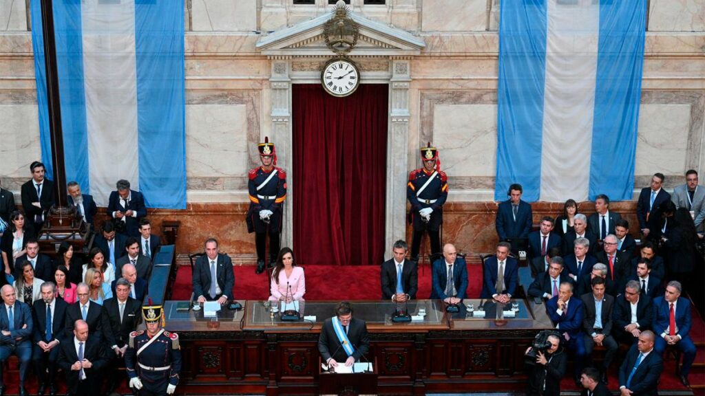 Milei dio su discurso de apertura de sesiones ordinarias