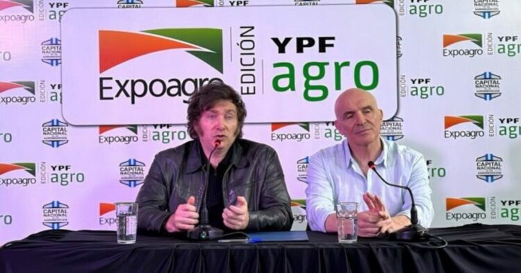 El presidente Milei expuso ante empresarios en la Expoagro 2024.