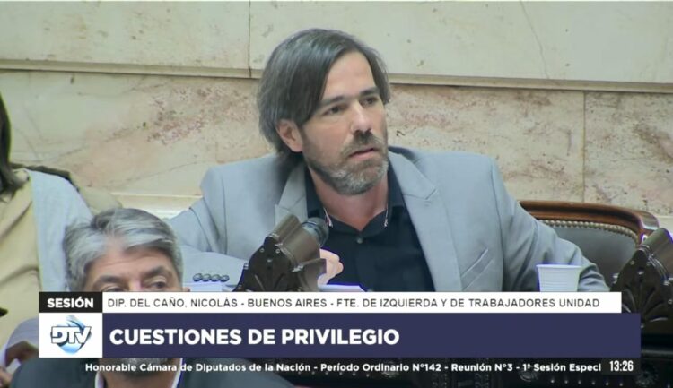 Del Caño cuestionó la Ley Bases: "Van a votar una reforma para meterle la mano en el bolsillo a los laburantes"